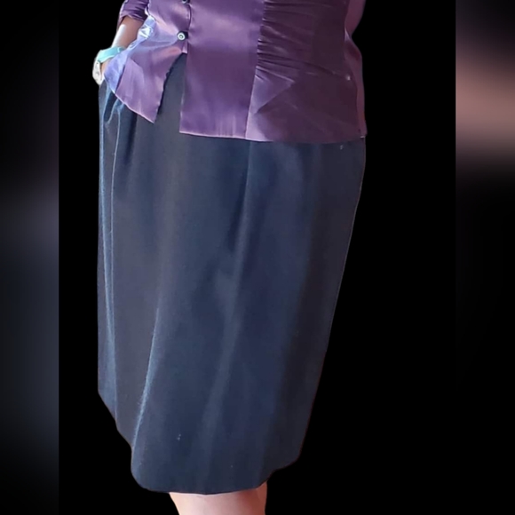 Vintage Christian Dior 100% Wool Gray Skirt sz 10 - Picture 4 of 14